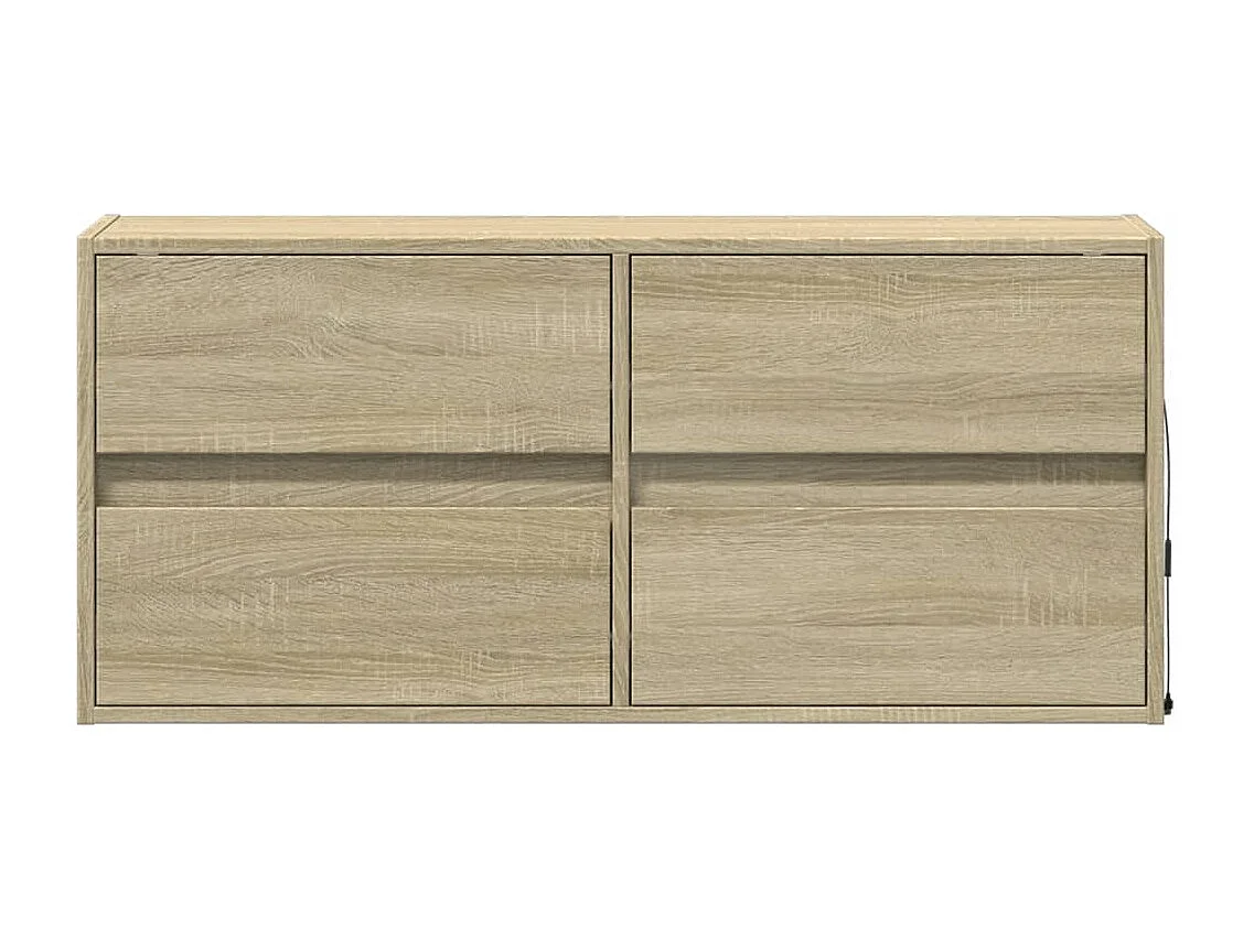 Móvel de parede p/ TV c/ luzes LED 100x31x45 cm carvalho sonoma