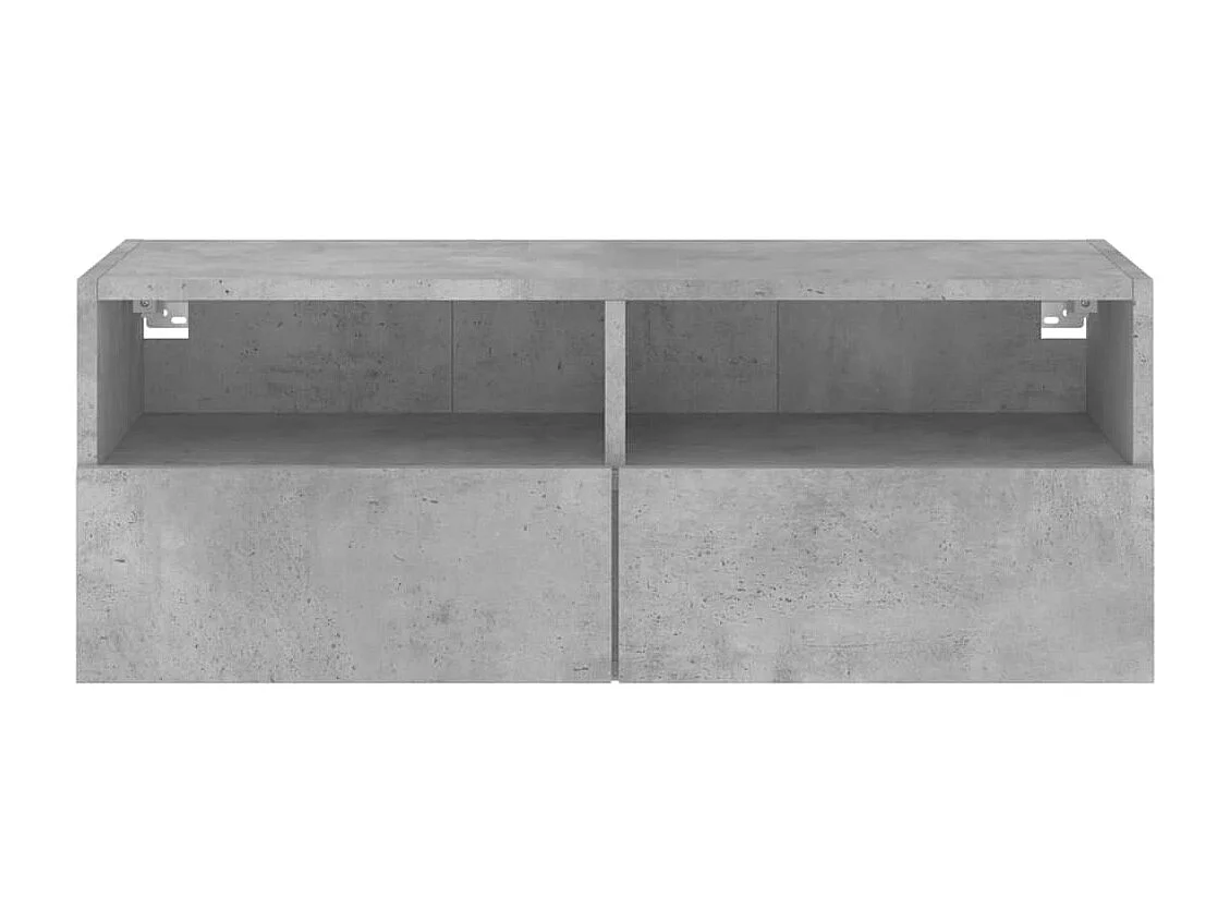 Meuble TV mural gris béton 80x30x30 cm bois d'ingénierie