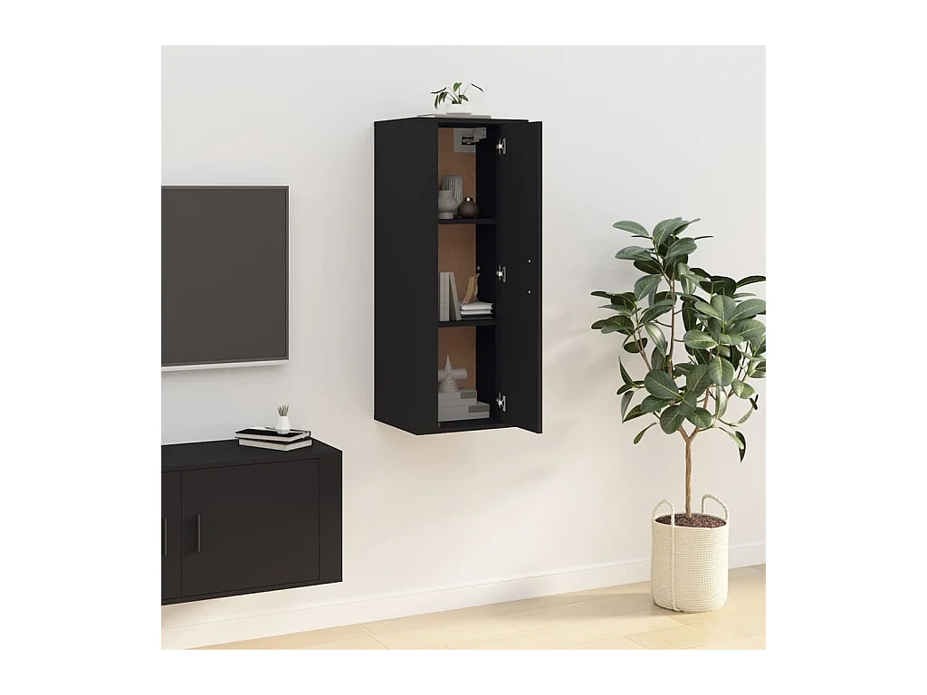 Meuble TV mural Noir 40x34,5x100 cm