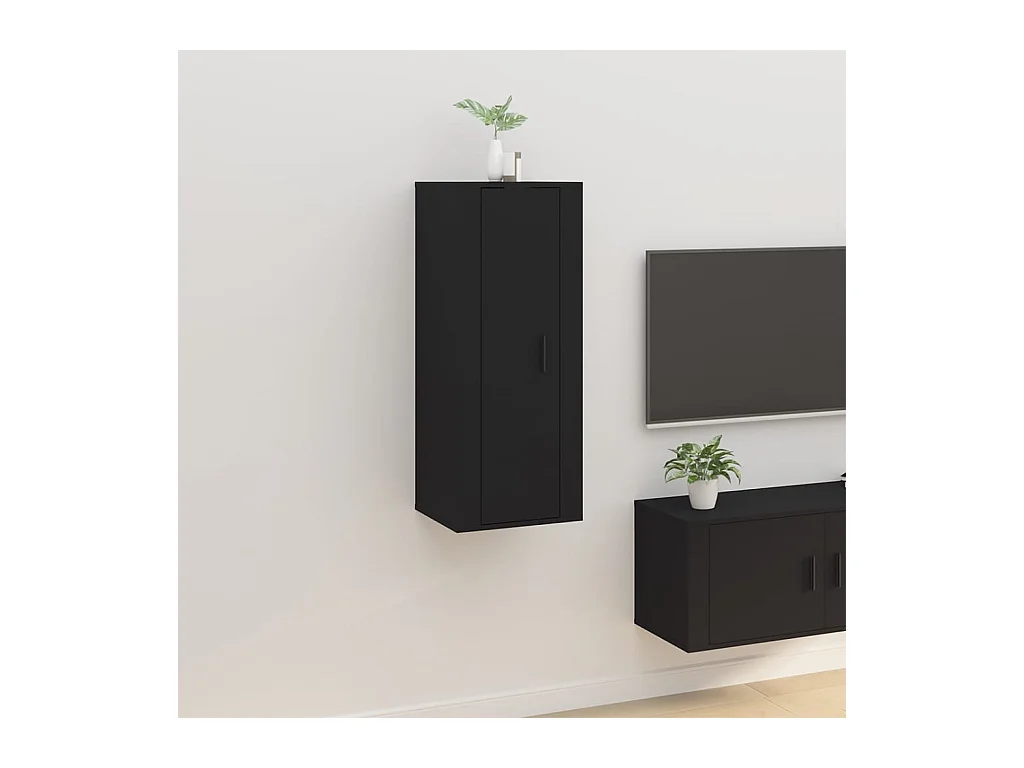 Meuble TV mural Noir 40x34,5x100 cm