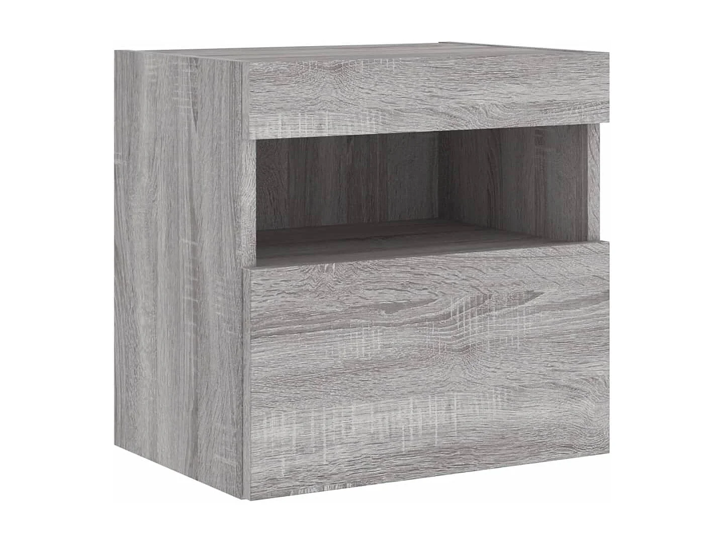 Mobile TV a Parete con Luci LED Grigio Sonoma 40x30x40 cm