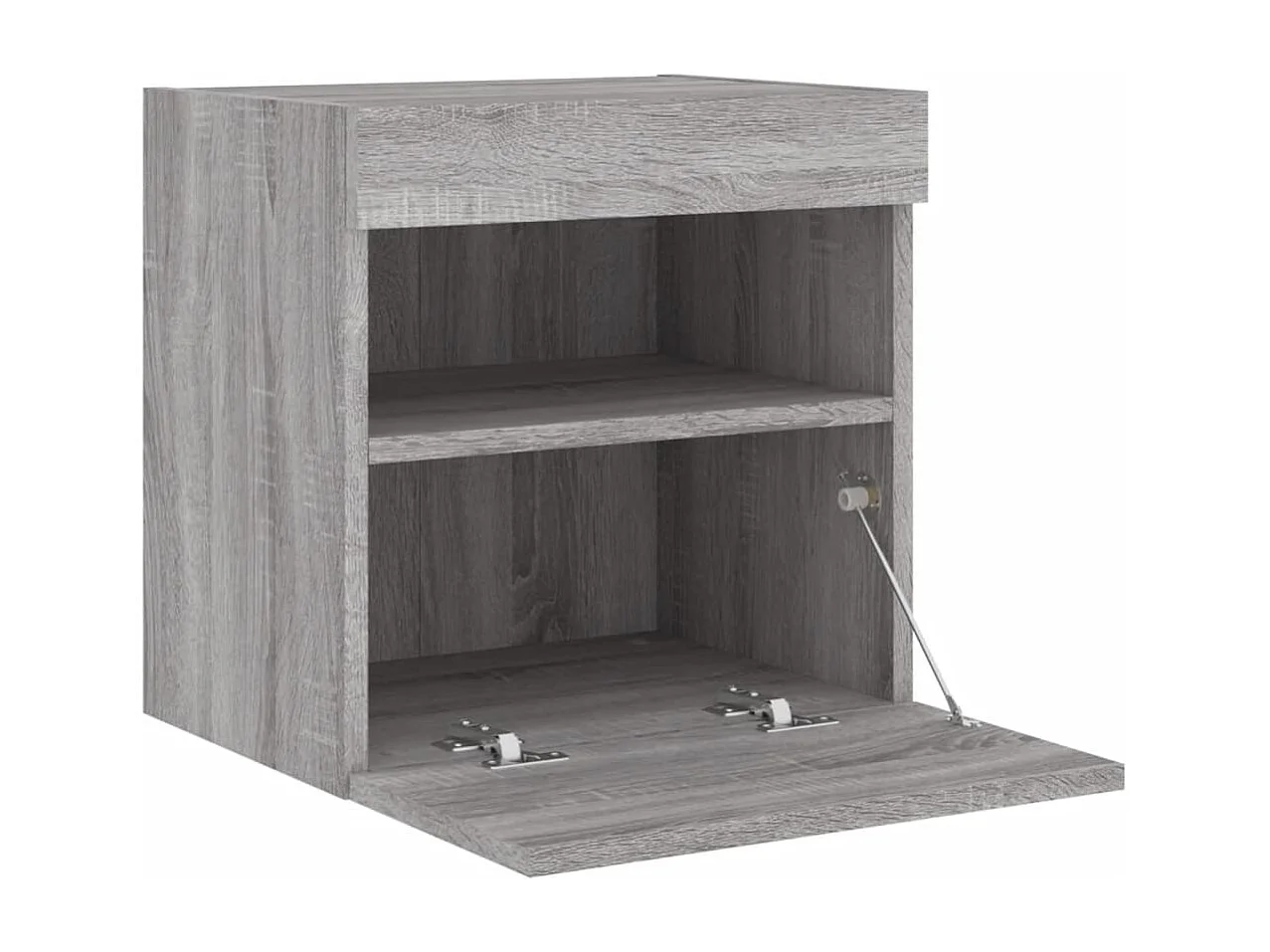 Mobile TV a Parete con Luci LED Grigio Sonoma 40x30x40 cm