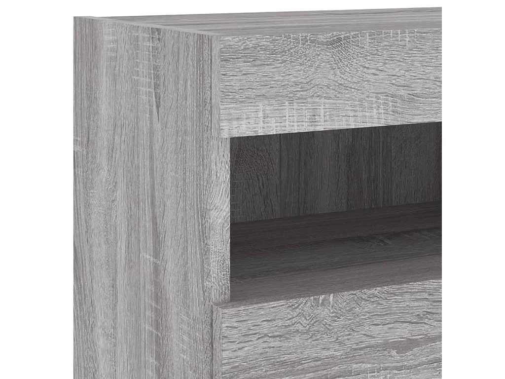 Mobile TV a Parete con Luci LED Grigio Sonoma 40x30x40 cm