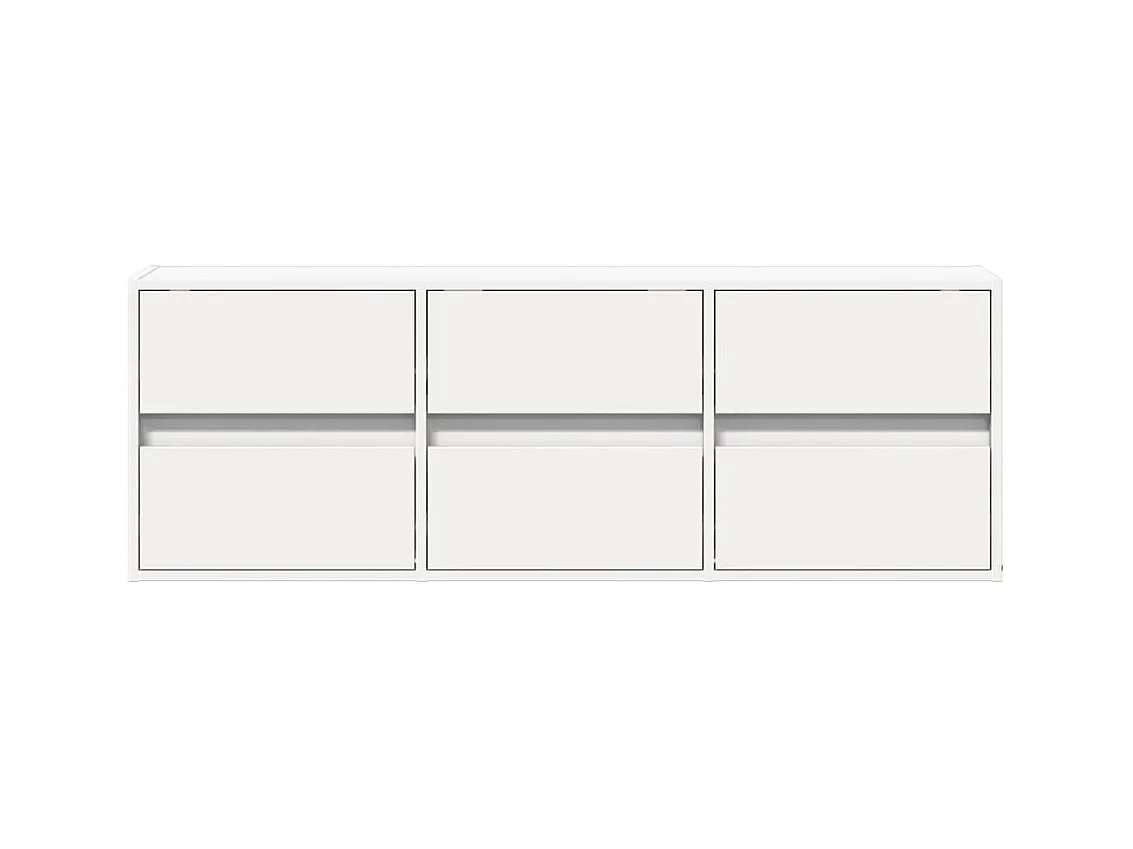 Mueble de TV de pared con luces LED blanco 130x31x45 cm