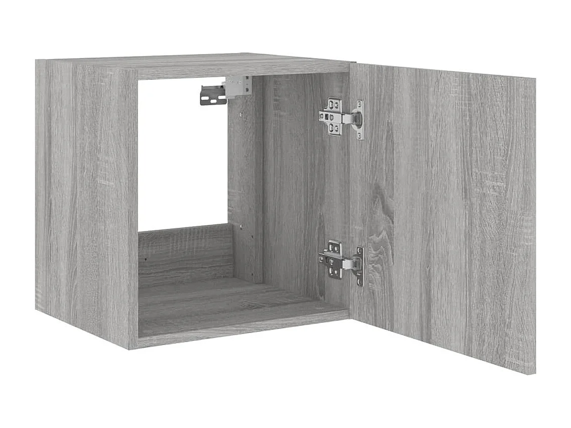 Mobile TV a Parete con Luci LED Grigio Sonoma 40,5x35x40 cm