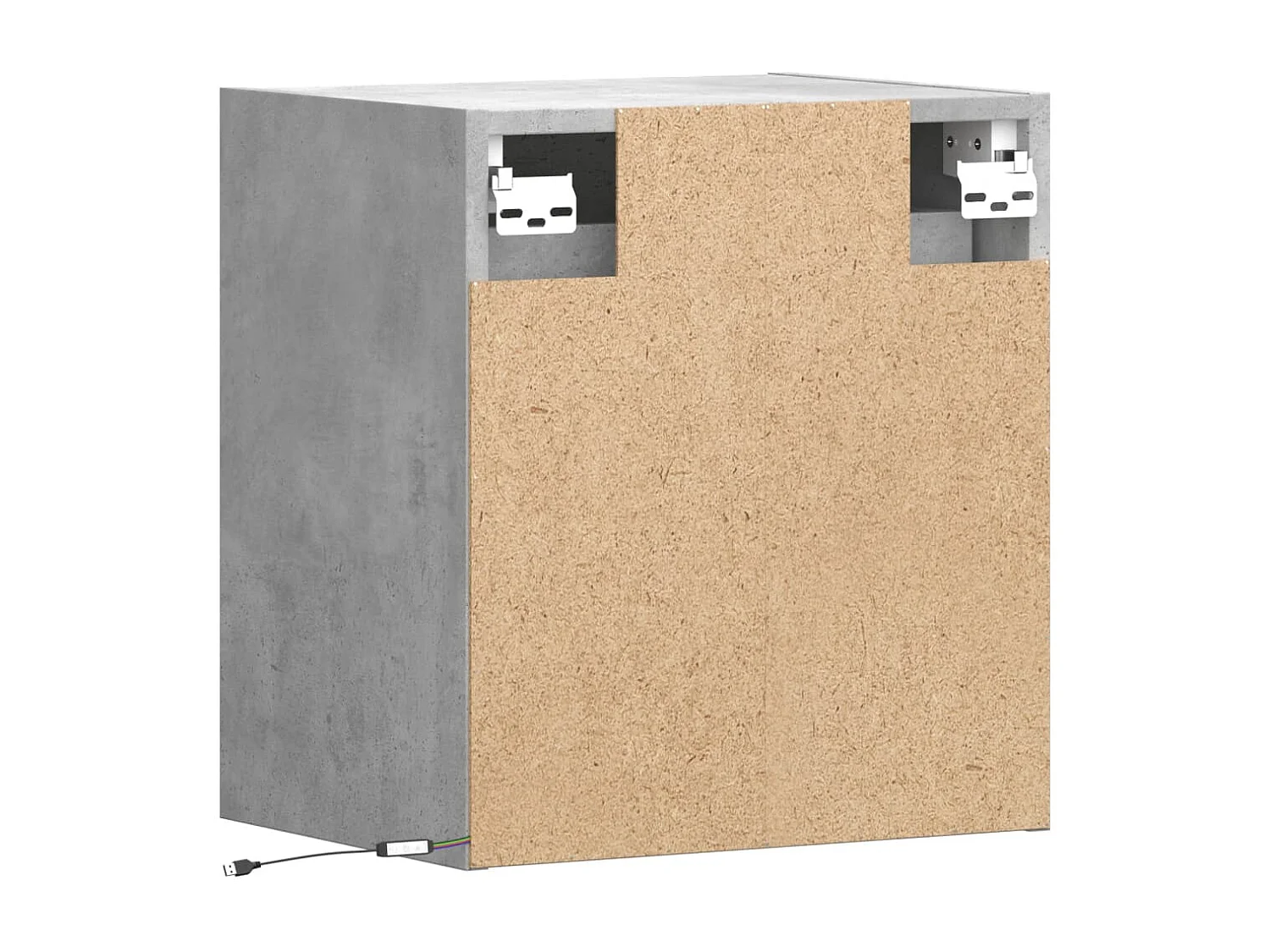 Meuble TV mural avec lumières LED gris béton 41x31x45 cm