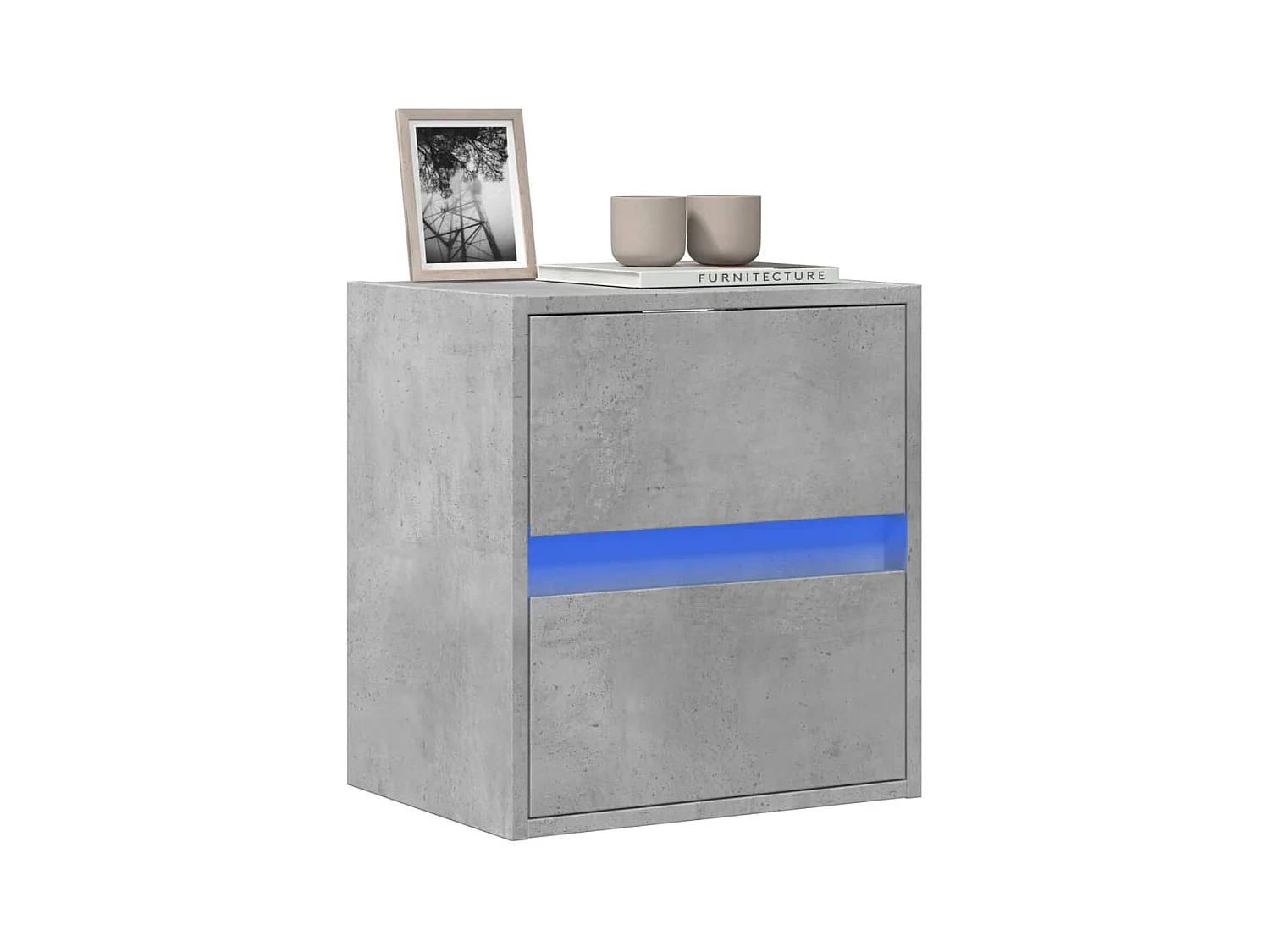 TV-Wandschrank mit LED-Beleuchtung Betongrau 41x31x45 cm