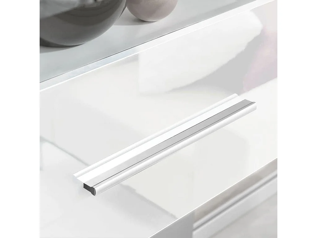 Mobile TV a Parete con Vetrina 5 pz Illuminazione LED Bianco