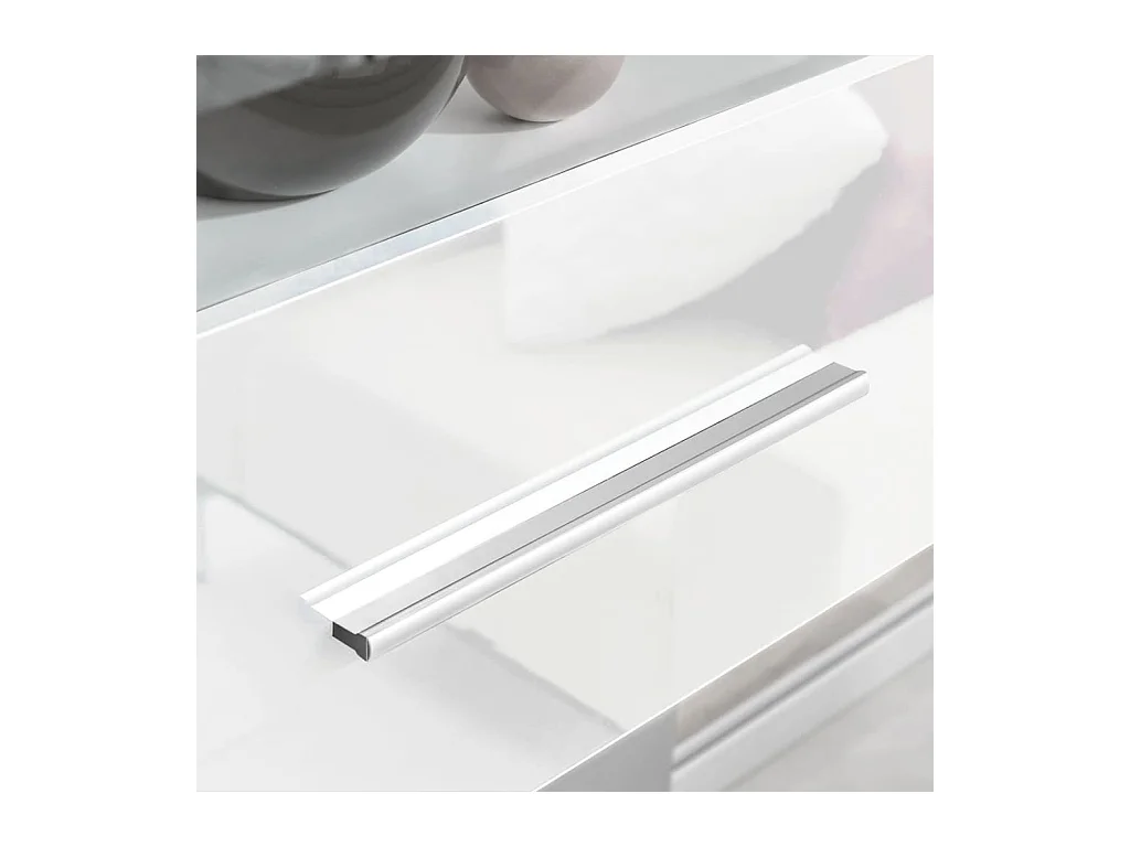 Muurvitrine tv-meubel met LED-verlichting wit 5-delig