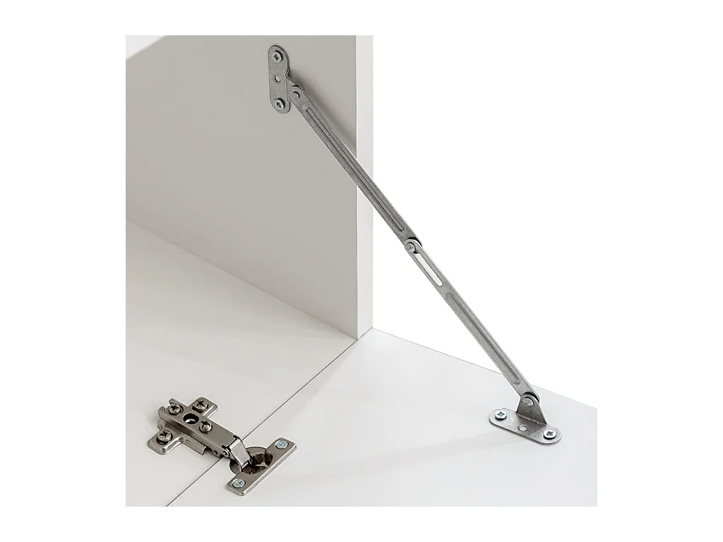 Muurvitrine tv-meubel met LED-verlichting wit 5-delig