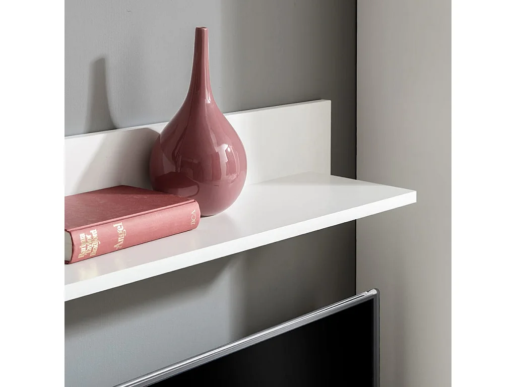 Muurvitrine tv-meubel met LED-verlichting wit 5-delig