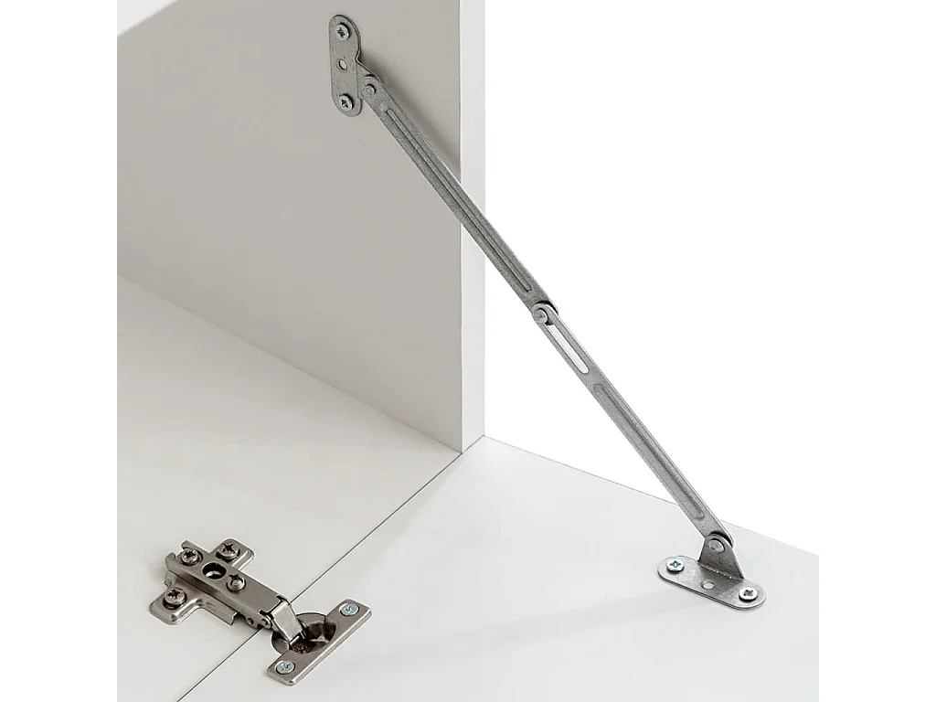 Muurvitrine tv-meubel met LED-verlichting wit 5-delig