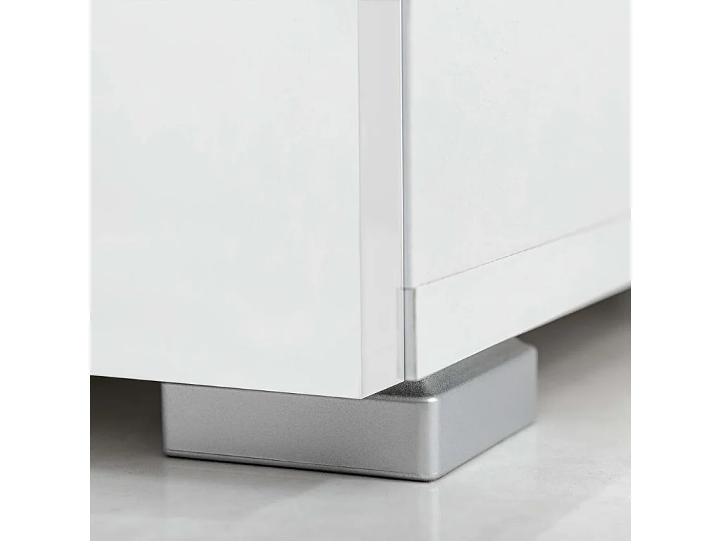 Muurvitrine tv-meubel met LED-verlichting wit 5-delig