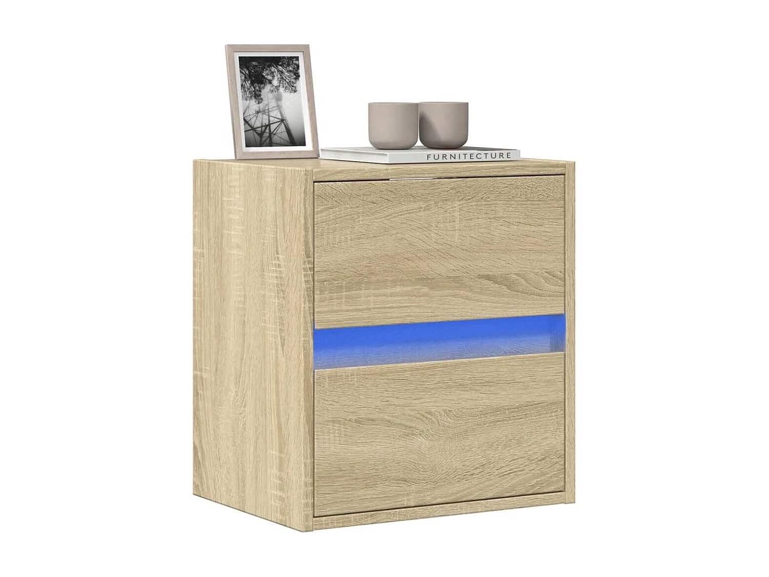 Mobile TV a Parete con Luci LED Rovere Sonoma 41x31x45 cm