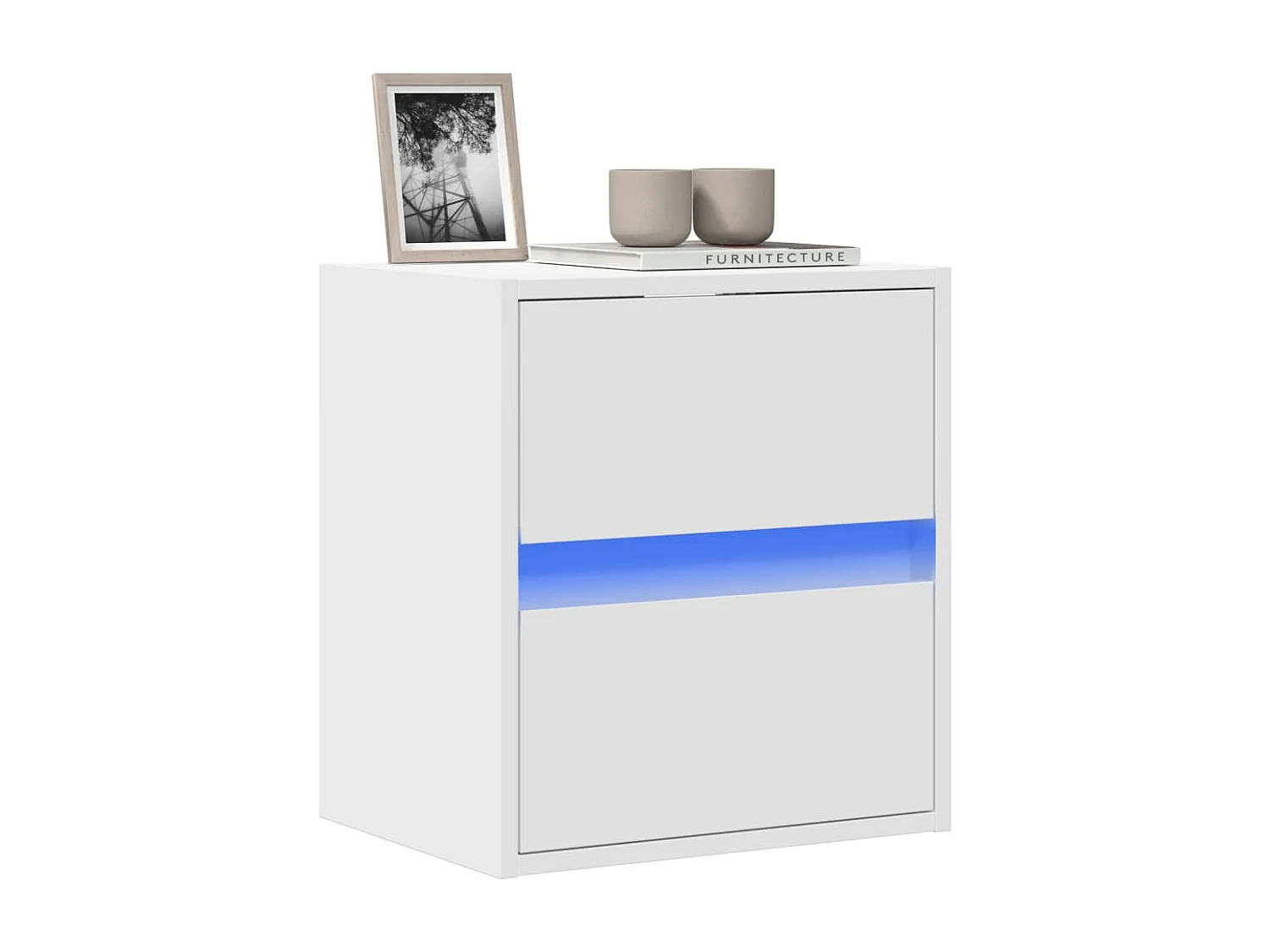 Mobile TV a Parete con Luci LED Bianco 41x31x45 cm