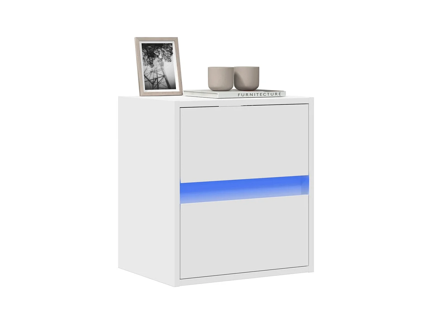 Meuble TV mural avec lumières LED blanc 41x31x45 cm
