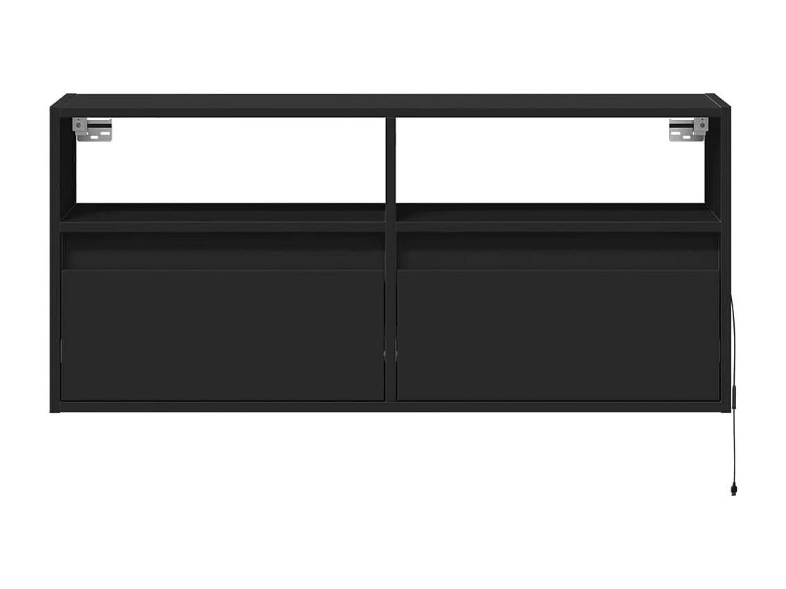 Mobile TV a Parete con Luci LED Nero 100x31x45 cm