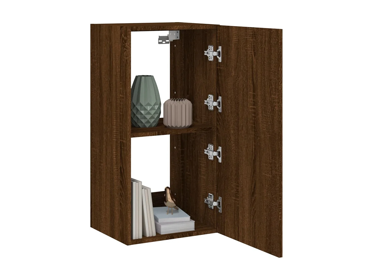 TV-Wandschrank mit LED-Leuchten Braun Eichen-Optik 40,5x35x80cm