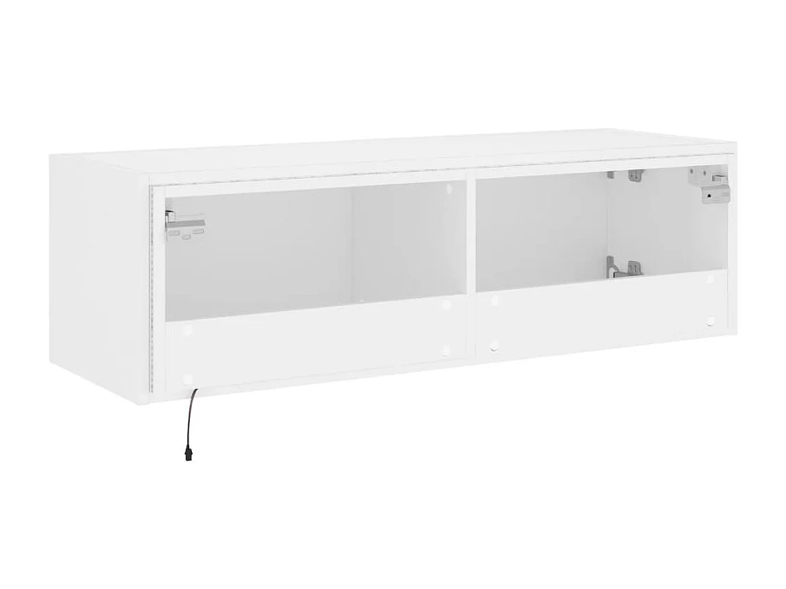 Móvel de parede para TV com luzes LED 100x35x31 cm branco