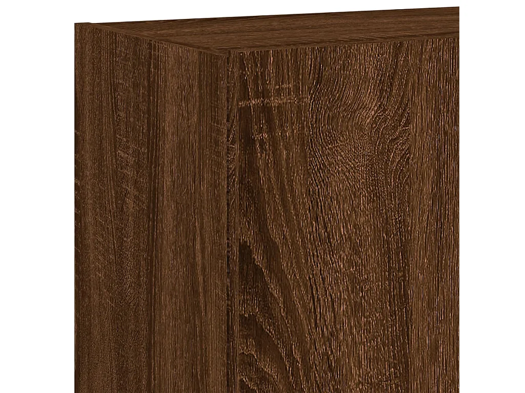 TV-Wandschrank mit LED-Leuchten Braun Eichen-Optik 80x35x41 cm