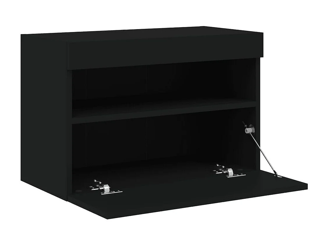 Móvel de parede para TV com luzes LED 60x30x40 cm preto