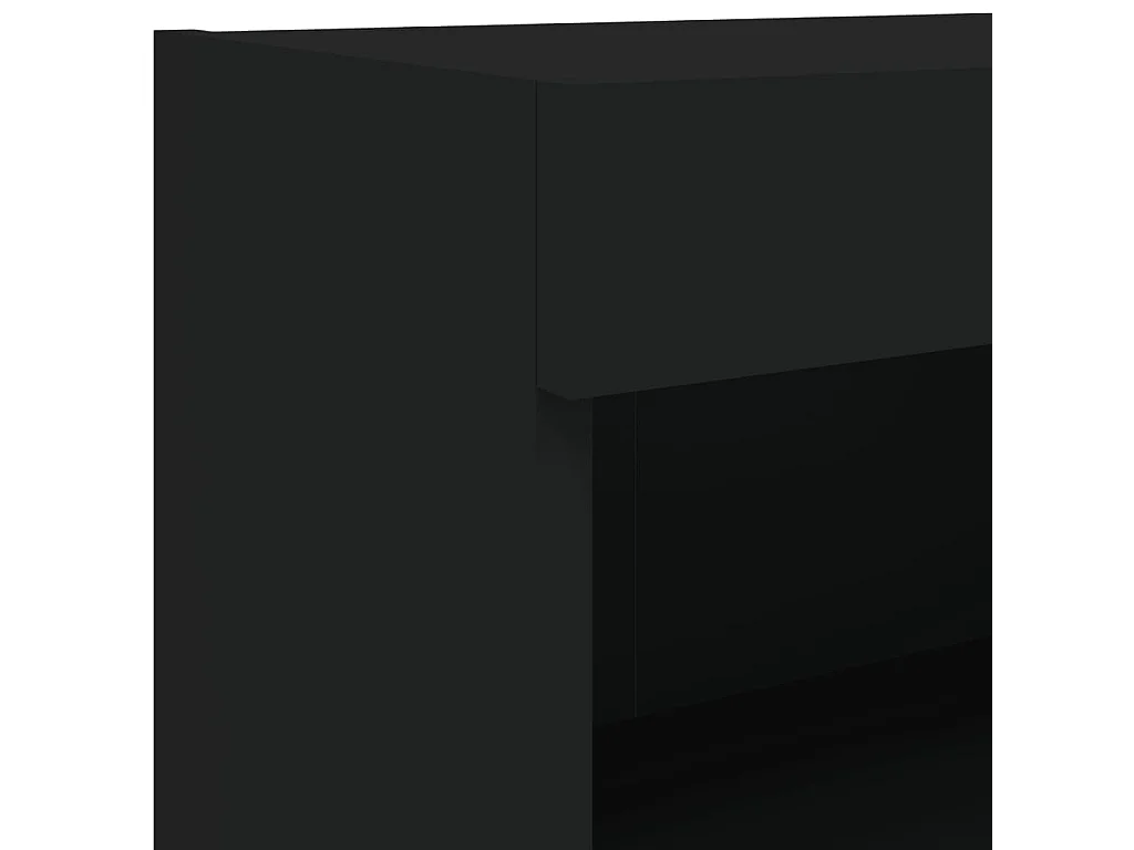 Móvel de parede para TV com luzes LED 60x30x40 cm preto