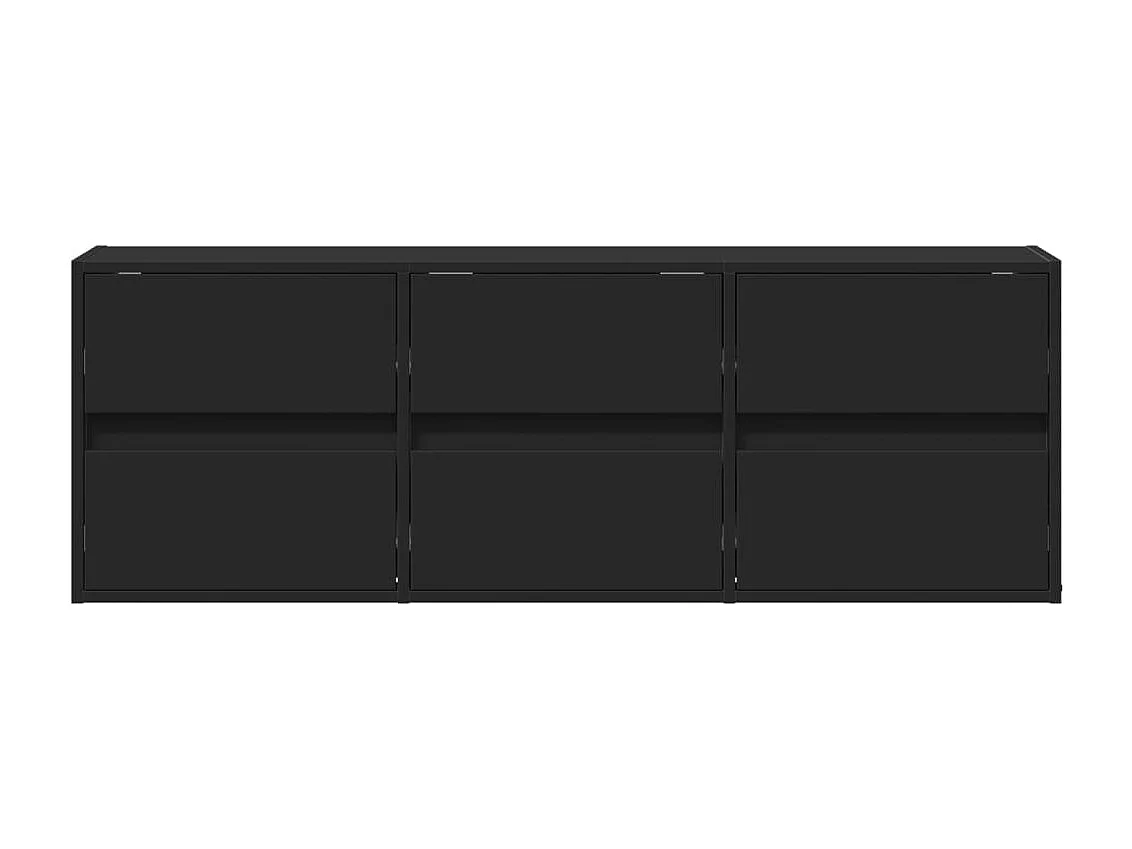 TV-Wandschrank mit LED-Beleuchtung Schwarz 130x31x45 cm