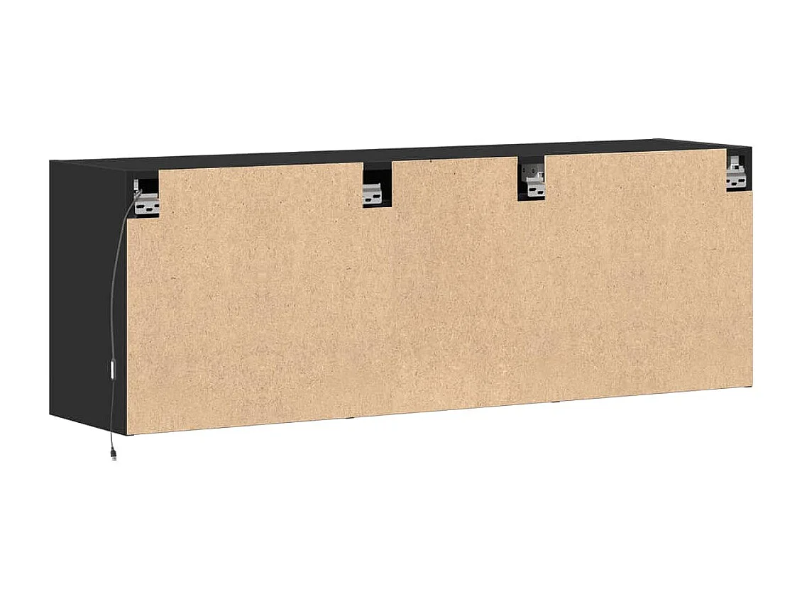 TV-Wandschrank mit LED-Beleuchtung Schwarz 130x31x45 cm