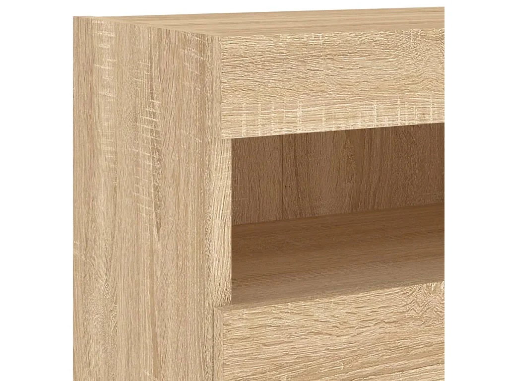 Meuble TV mural avec lumières LED chêne sonoma 40x30x40 cm