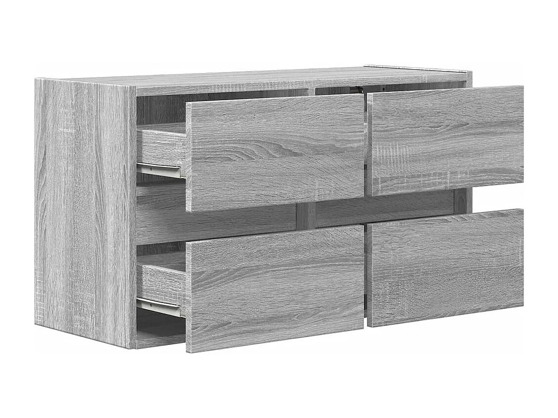 Mobile TV a Parete con Luci LED Grigio Sonoma 80x31x45 cm