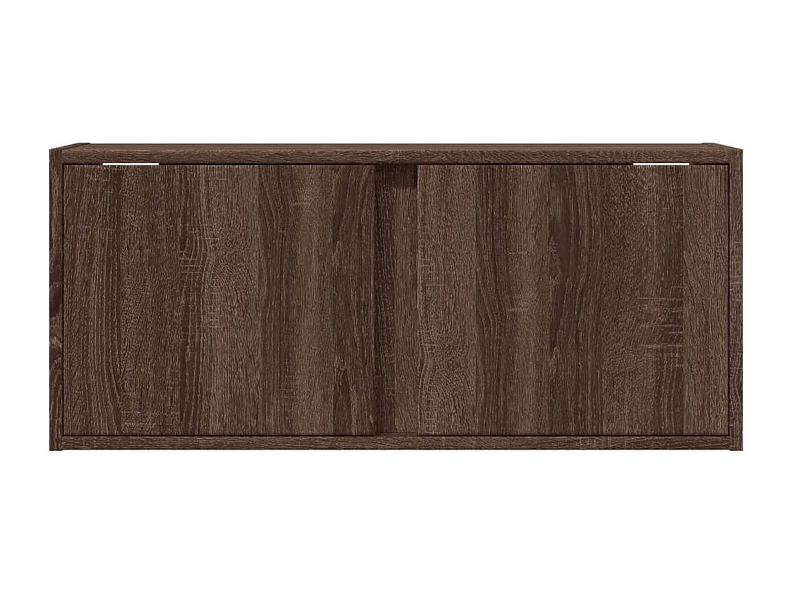 Mobile TV a Parete con Luci LED Rovere Marrone 80x31x35 cm