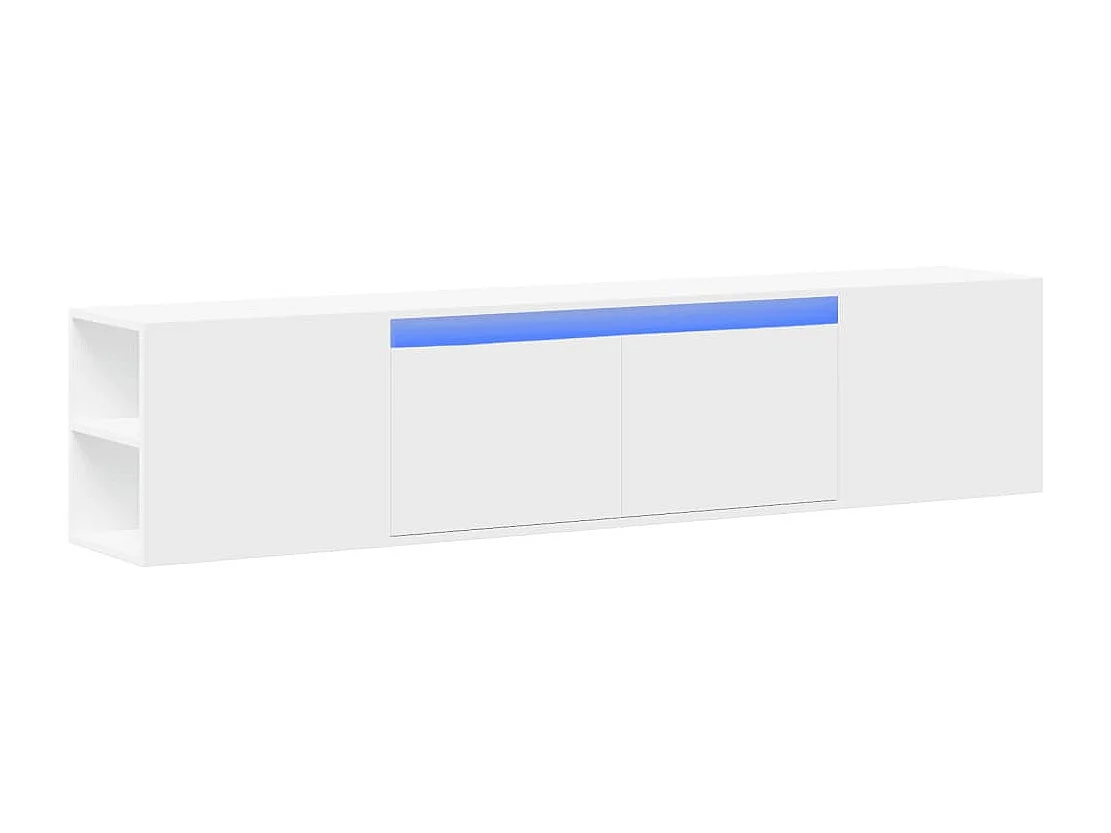 Móvel de parede para TV com luzes LED 180x31x39,5 cm branco