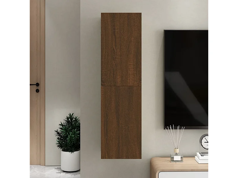 Mobile Porta TV a Parete Rovere Marrone 30,5x30x110 cm