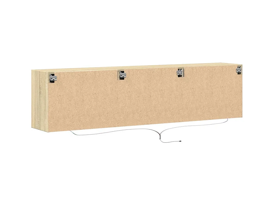 Mueble de TV de pared con LED roble Sonoma 180x31x45 cm