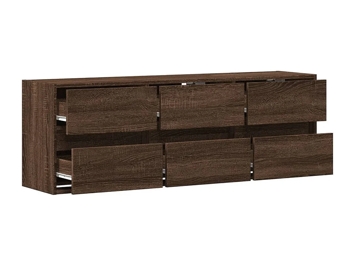 Meuble TV mural avec lumières LED chêne marron 130x31x45 cm