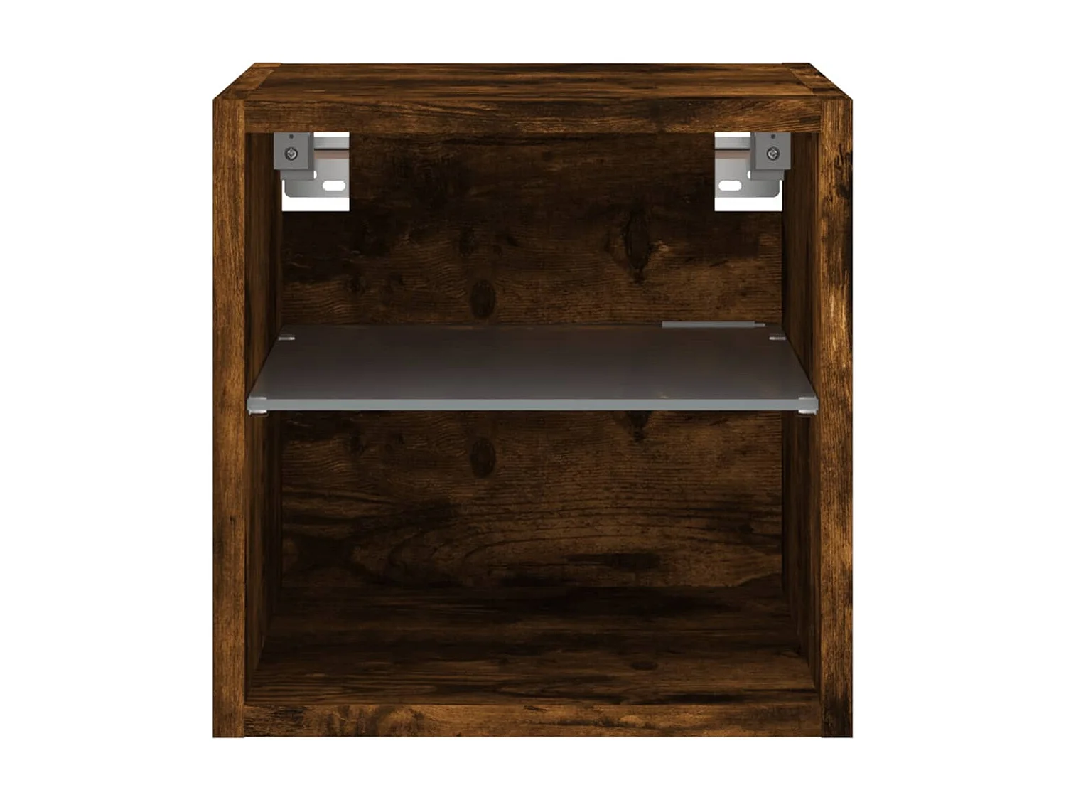 Mueble de TV de pared con luces LED roble ahumado 30x28,5x30 cm