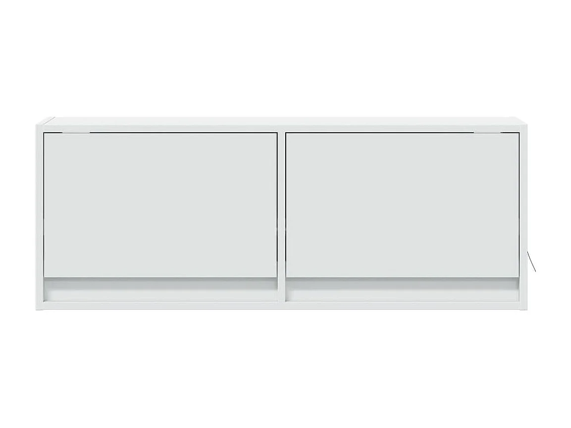 Meuble TV mural avec lumières LED blanc 100x31x35 cm