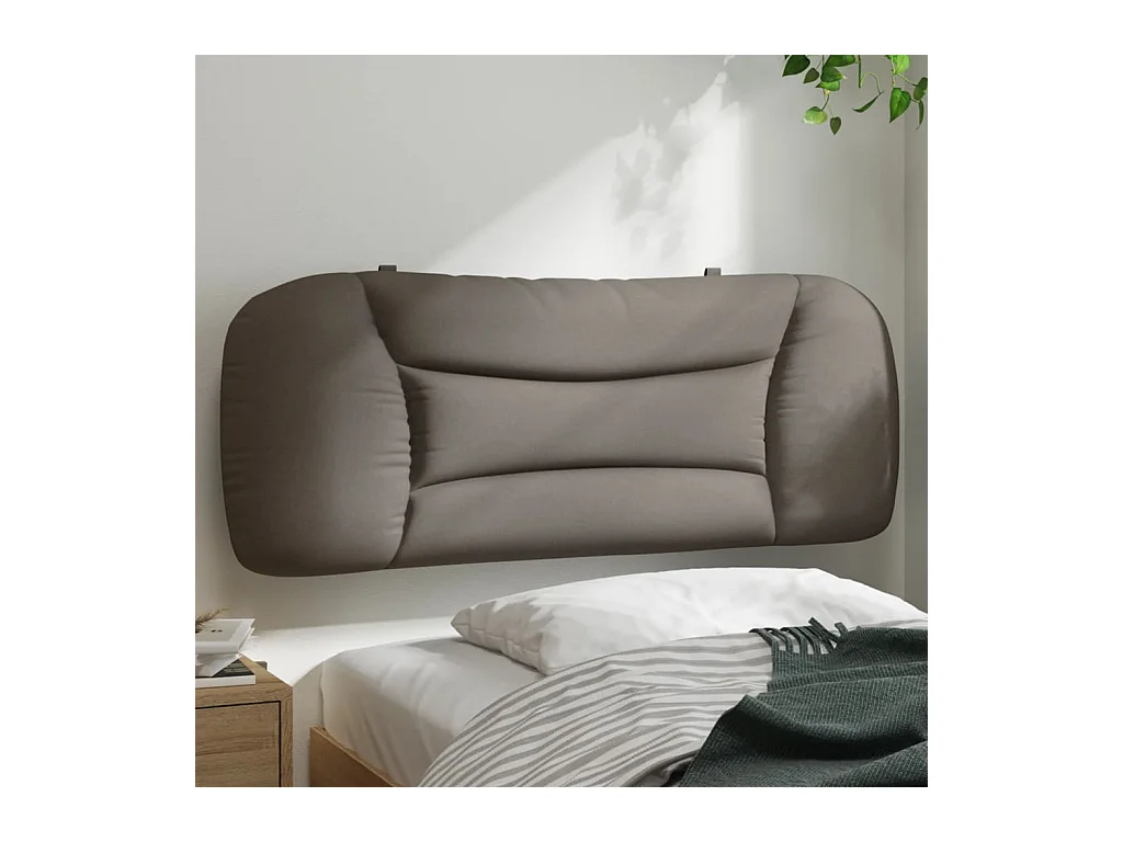 Coussin de tête de lit taupe 100 cm tissu