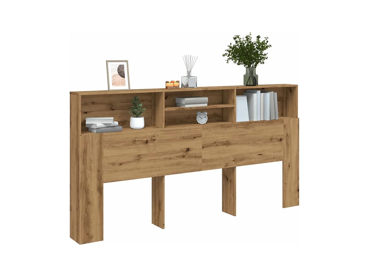 Armoire de tête de lit chêne artisanal 200x19x103,5 cm