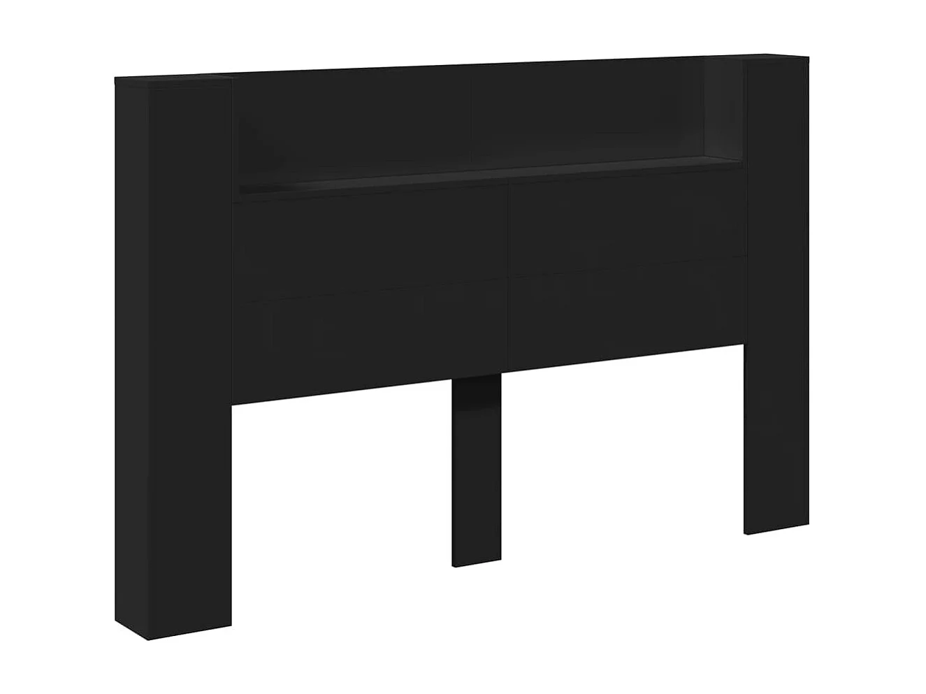 Armário de cabeceira com luzes LED 160x16,5x103,5 cm preto