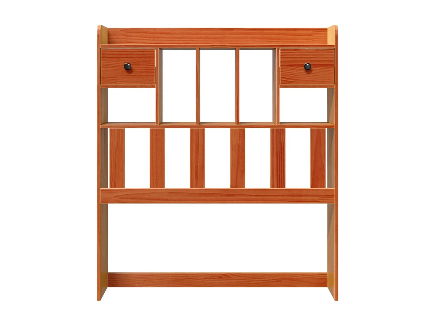 Testiera con Ripiani Marrone Cera 90 cm in Legno di Pino