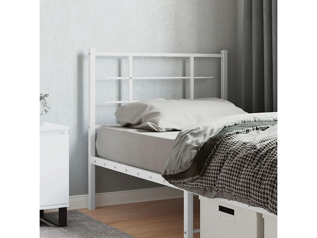Tête de lit métal blanc 100 cm