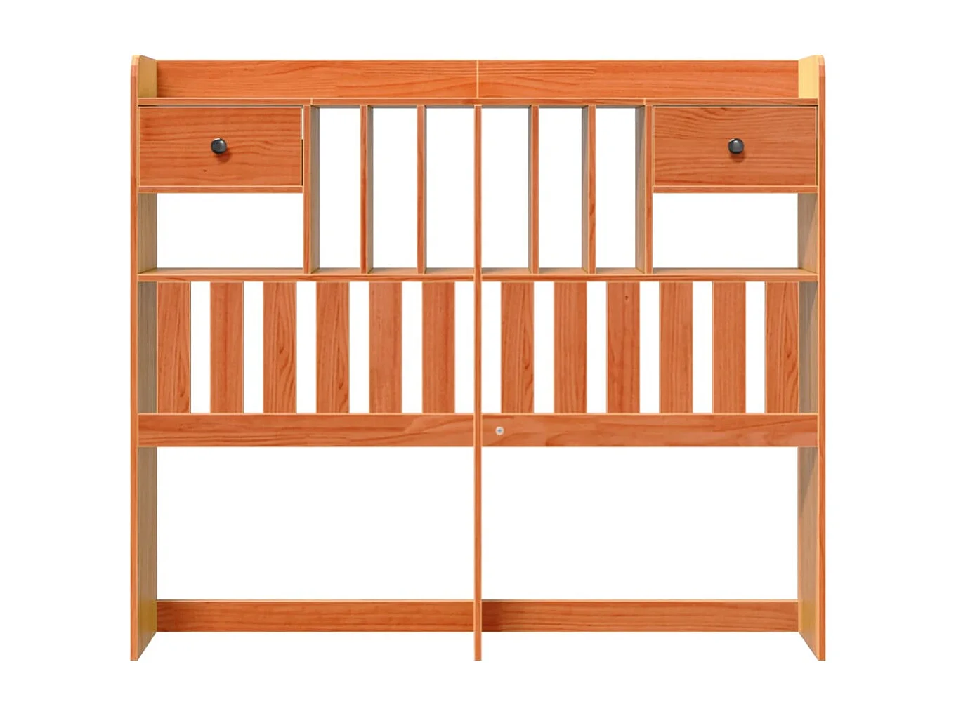 Tête de lit avec rangement cire marron 135cm bois massif de pin