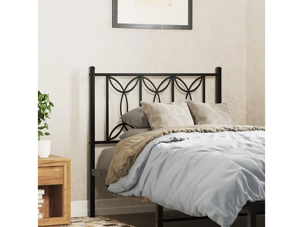 Tête de lit métal noir 75 cm