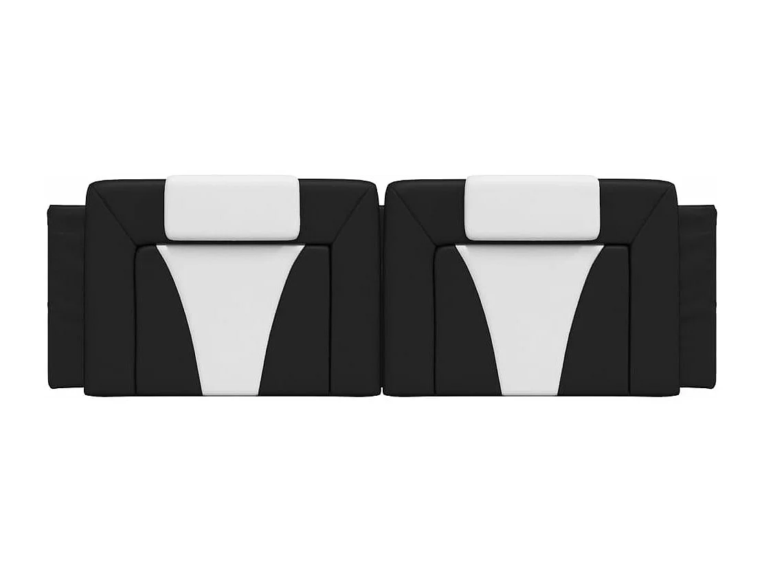 Kopfteil-Kissen Schwarz und Weiß 160 cm Kunstleder