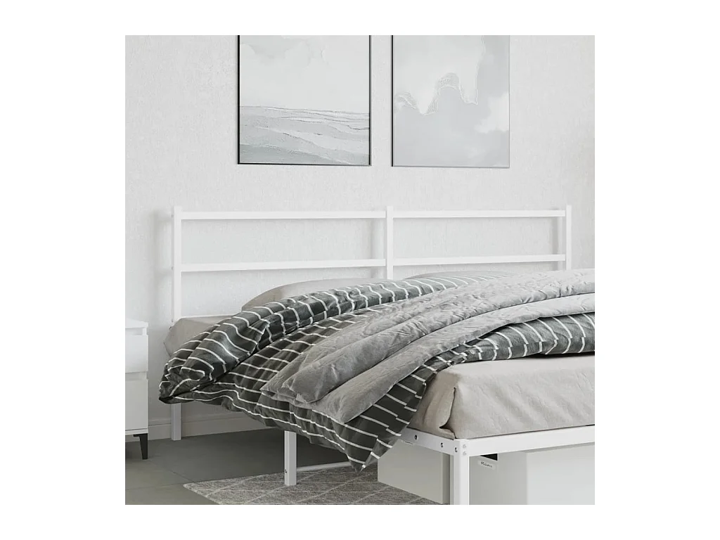 Tête de lit métal blanc 180 cm
