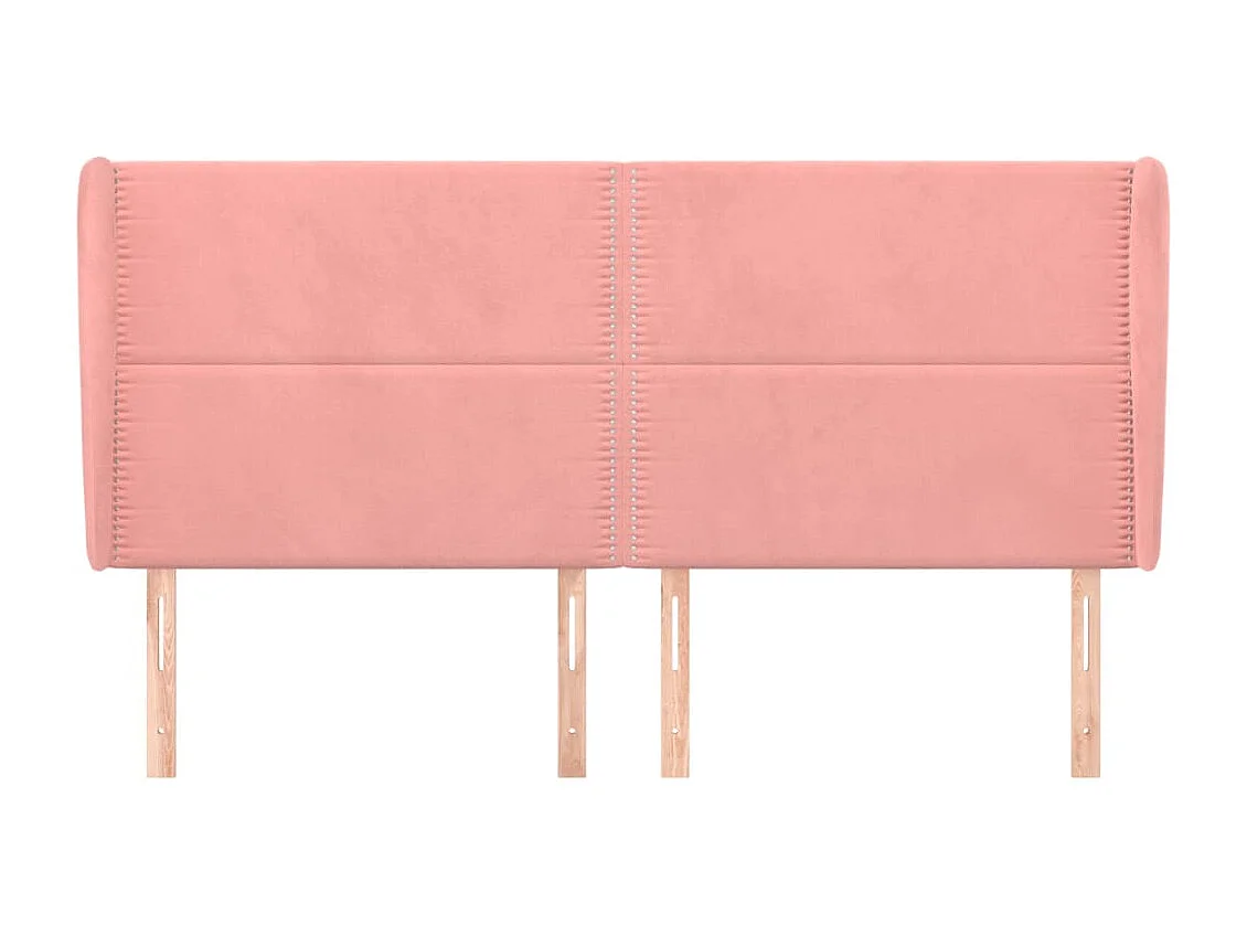 Tête de lit avec oreilles Rose 203x23x118/128 cm Velours