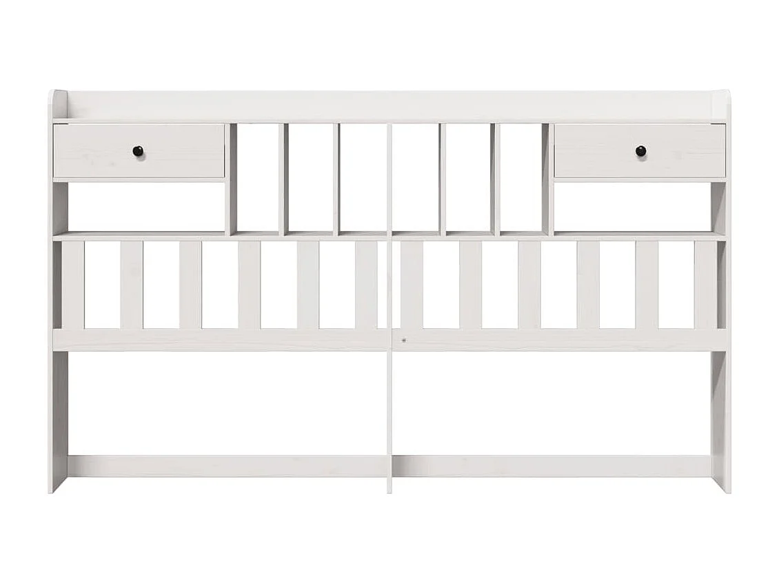 Tête de lit avec rangement blanc 200 cm bois massif de pin