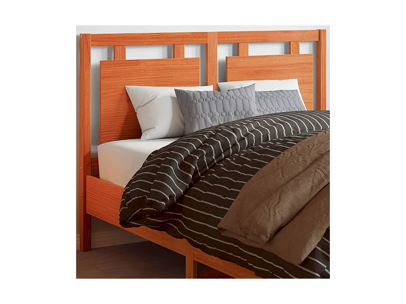 Tête de lit cire marron 135 cm bois massif de pin