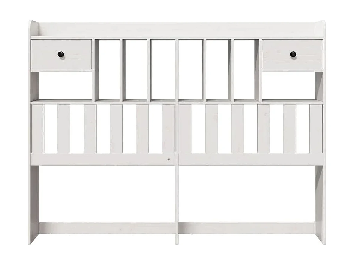 Cabecero de cama almacenaje madera maciza pino blanco 140 cm